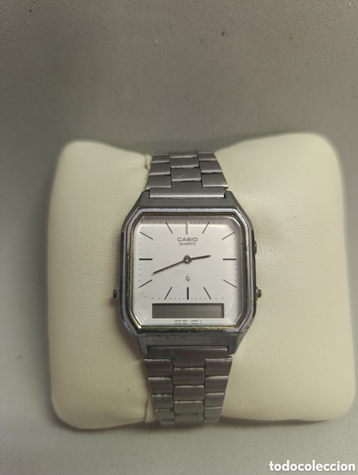 Vintage: RELOJ DE PULSERA CASIO. JAPAN. CAJA CUADRADA Y CORREA METALICO.