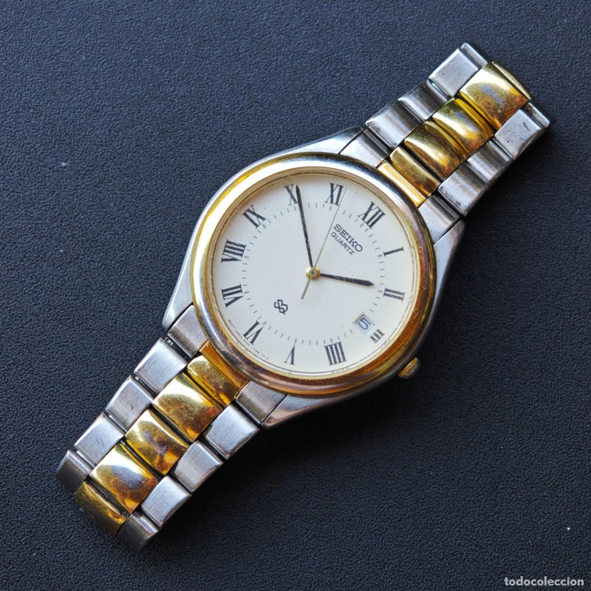 Vintage: SEIKO SQ 35mm reloj cuarzo acero 5Y22 vintage Z1582E montre orologio watch Japan