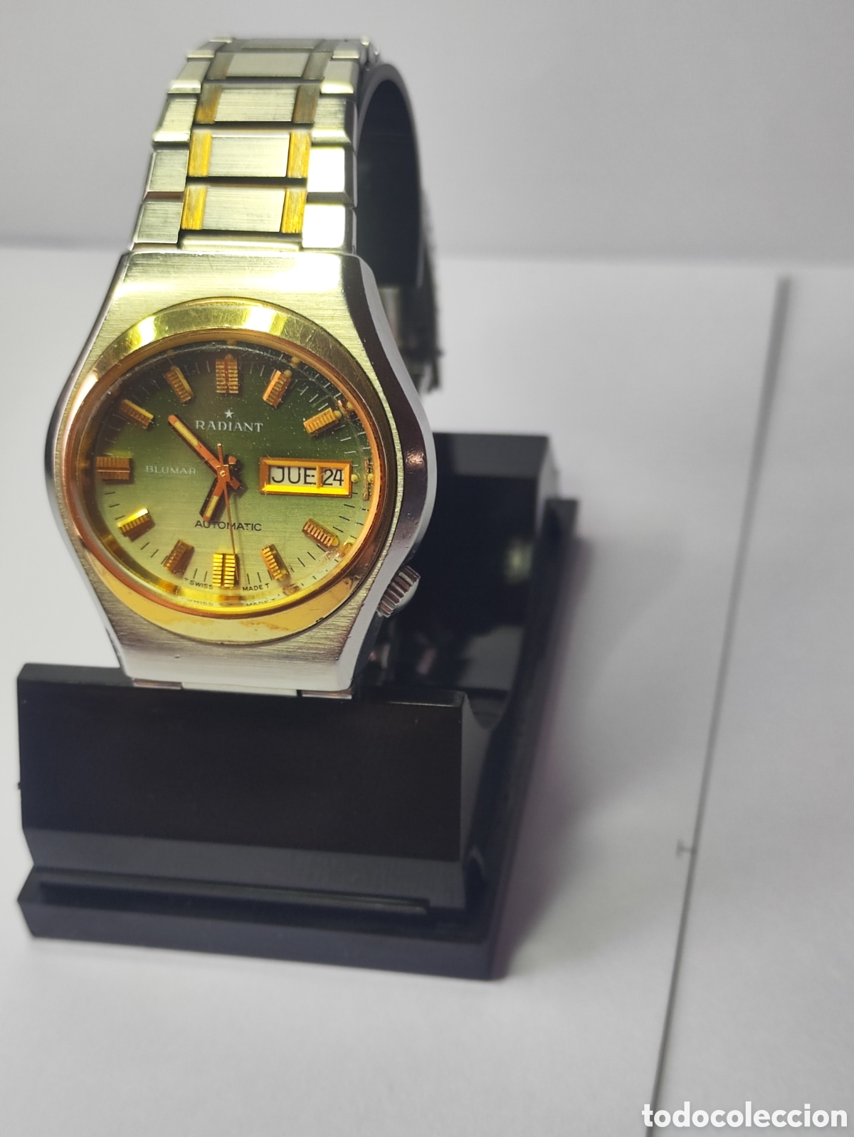 Vintage: Reloj Vintage Radiant Blumar Automatic Cal. ETA 2789 Swiss Made - Dial Verde - D&iacute;a/Fecha