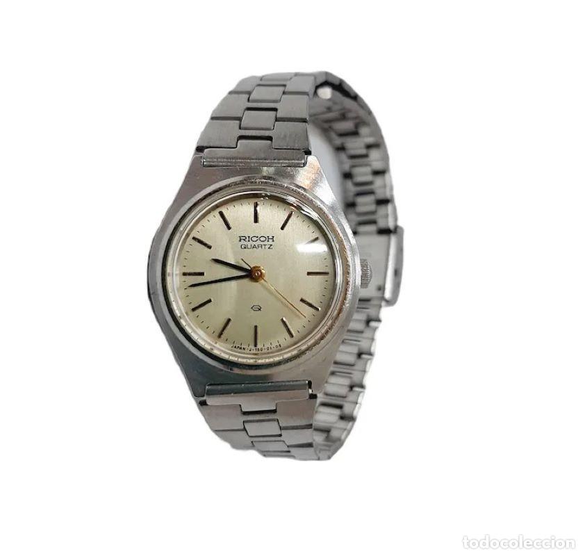 Vintage: Reloj Vintage Ricoh para Dama &ndash; Cuarzo &ndash; Jap&oacute;n J‑150‑01‑05 &ndash; Correa de Acero Inoxidable &ndash; Caja de 25
