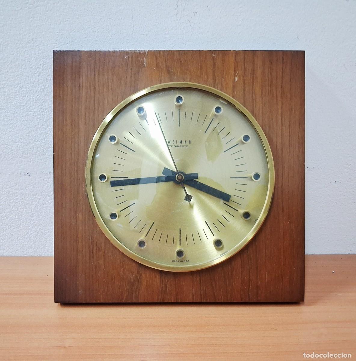 Vintage: Reloj de pared vintage Weimar, cuarzo, fabricado en DDR (Alemania del Este)