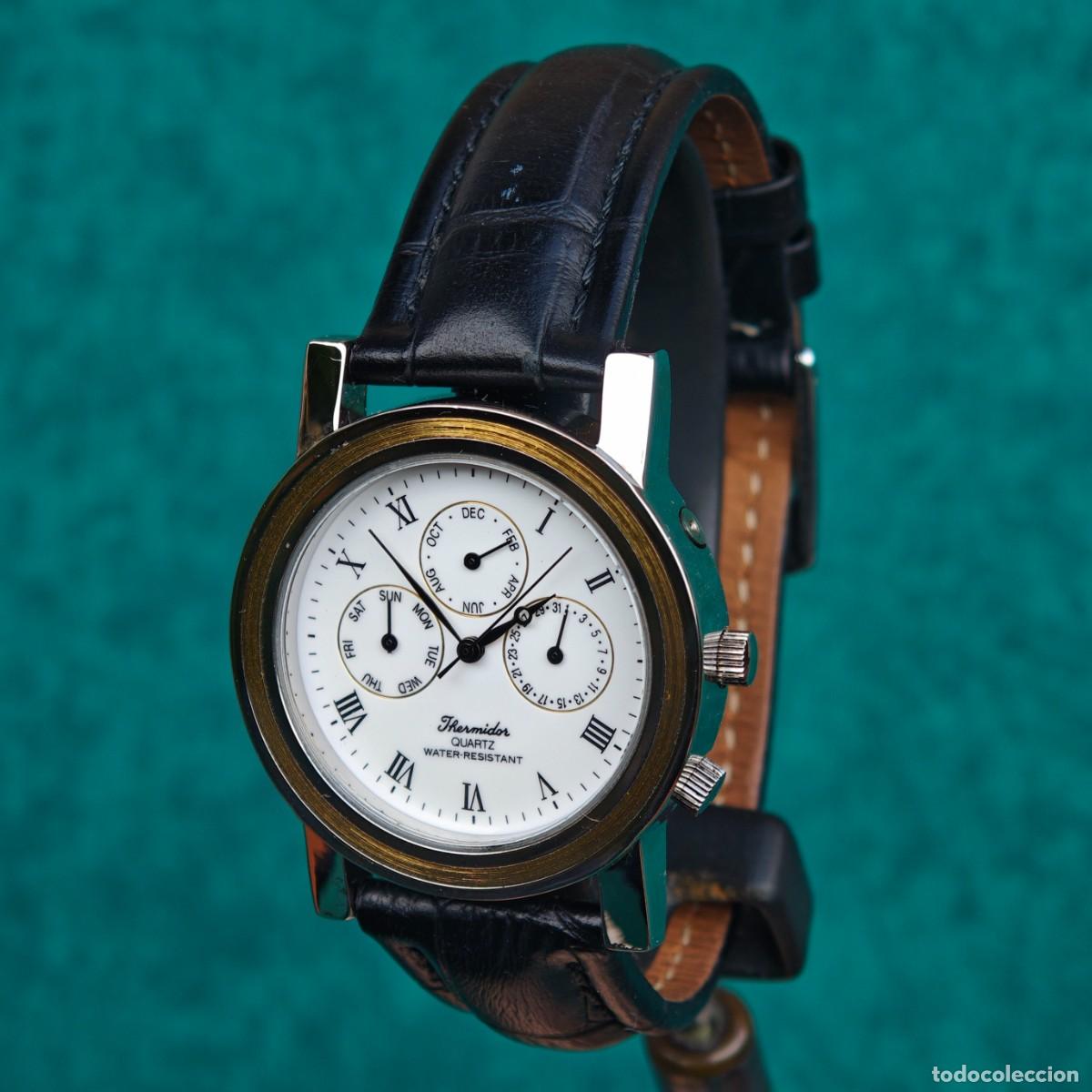 Vintage: THERMIDOR Jumbo 37mm Calendar reloj quartz vintage montre orologio watch NOS