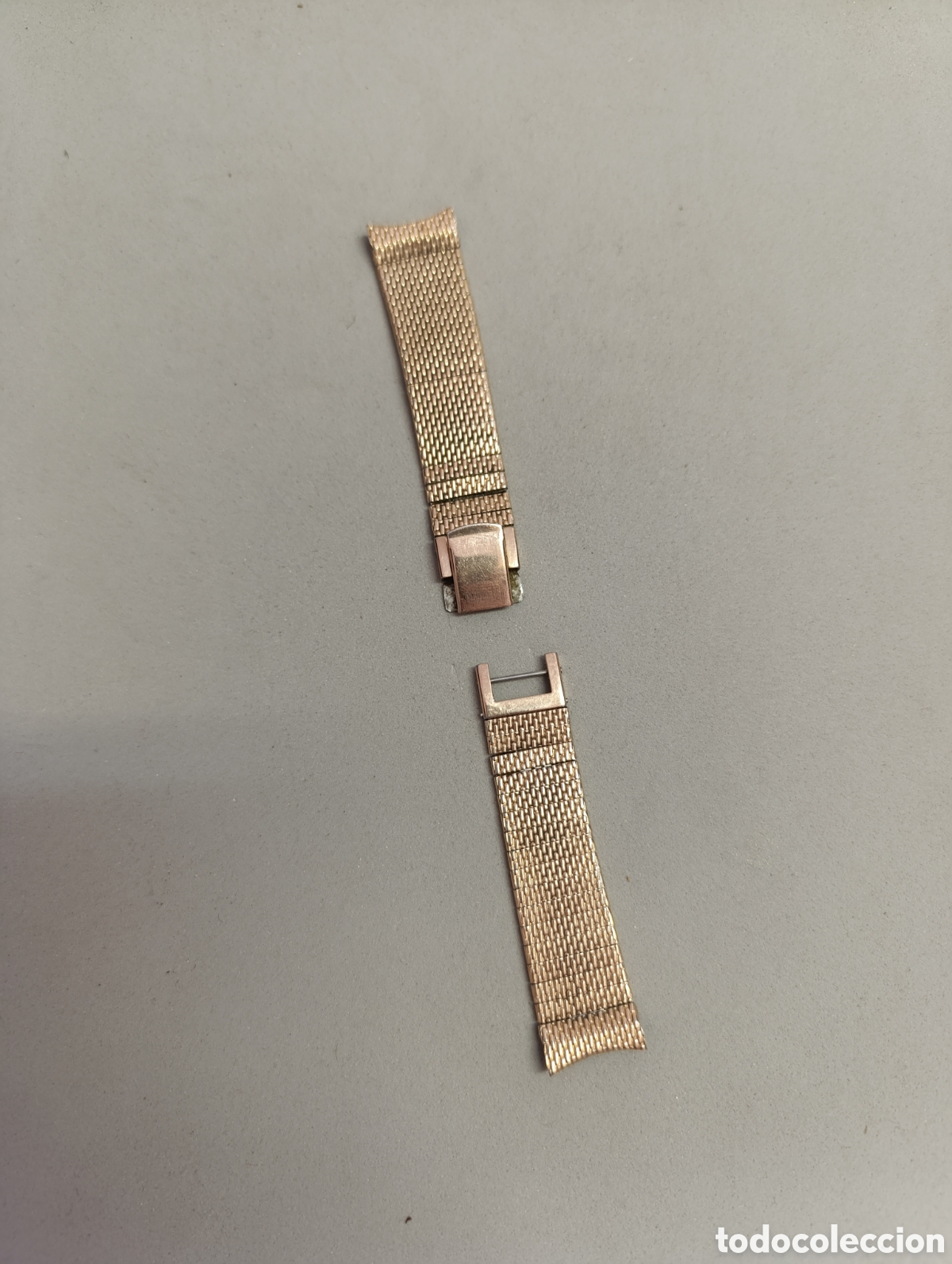 Vintage: CORREA DE RELOJ EN METAL DORADO STELUX 1/20 10K GF. MALLA CHAPADA EN ORO FLEXIBLE.