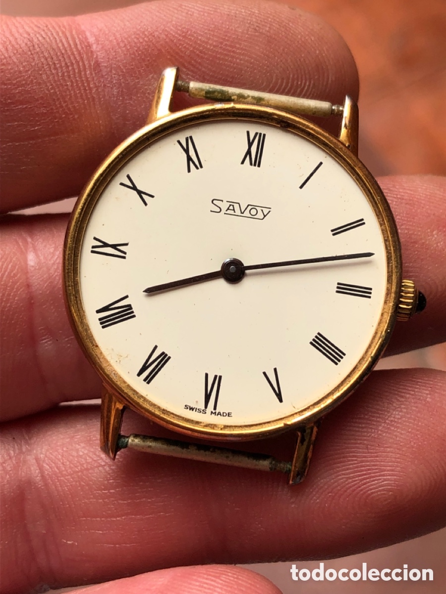 Vintage: Reloj de cuerda savoy n&uacute;meros romanos