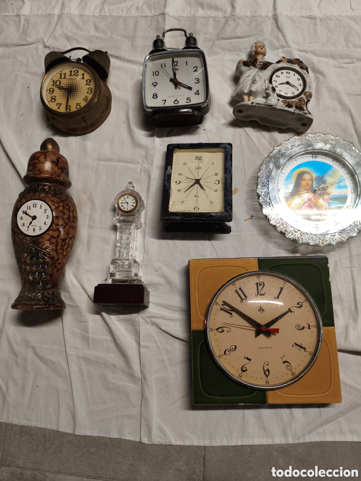 Vintage: Lote relojes de sobremesa y de pared