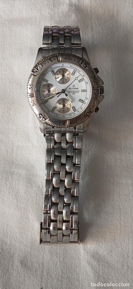 Vintage: Reloj Cron&oacute;grafo Blumar de Cuarzo - Esfera Blanca 50M