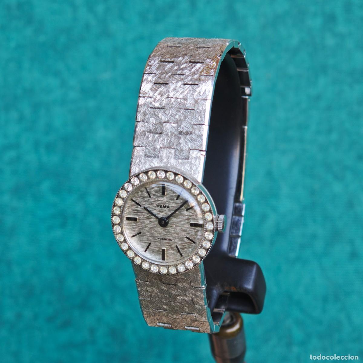 Vintage: YEMA reloj de cuerda brazalete joya lady vintage montre orologio watch France NOS
