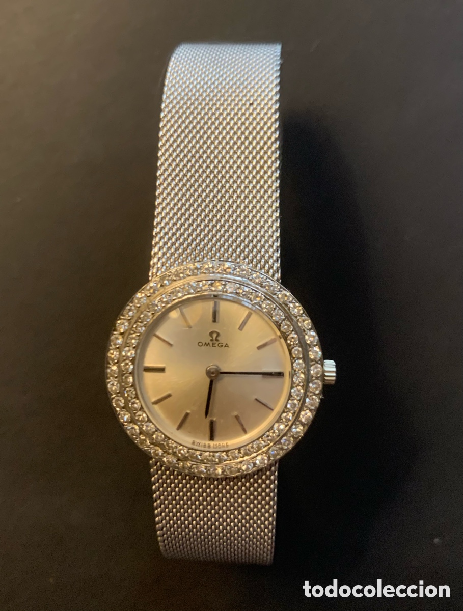 Vintage: Reloj Omega Oro blanco bisel diamantes. - Foto 2