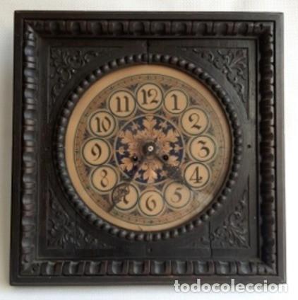Vintage: Antico Orologio da Parete Neorinascimentale XIX Sec. - Legno Intagliato 47x47 cm
