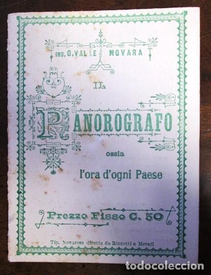 Vintage: Raro PANOGRAFO - ossia l'ora in ogni Paese STRUMENTO A LIBRETTO ORIGINALE D&rsquo;EPOCA - progettato da In