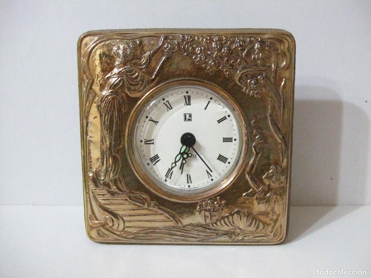 Vintage: RELOJ DE SOBREMESA CON MARCO DE PLATA FLORENCE - VINTAGE MESA DECORADO ESTILO ART NOVEAU SIGLO XX