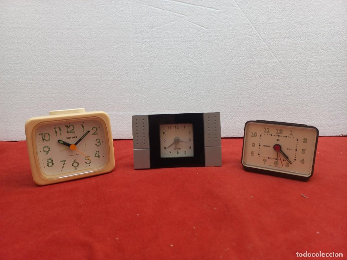 Vintage: 3 relojes despertadores quartz vintage - rhythm y vedette y quartz