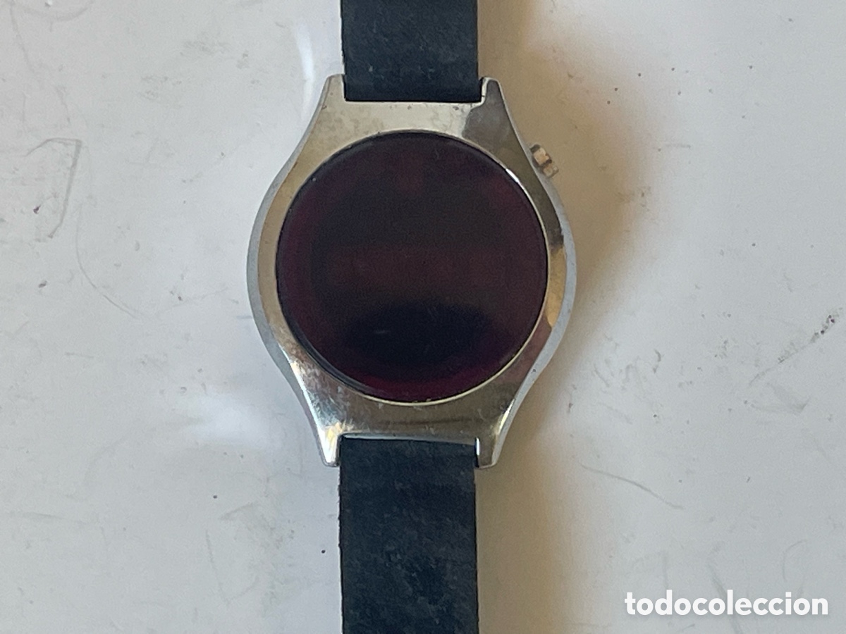 Vintage: Reloj Timeband vintage LED/LCD, cristal rojo, sin pila