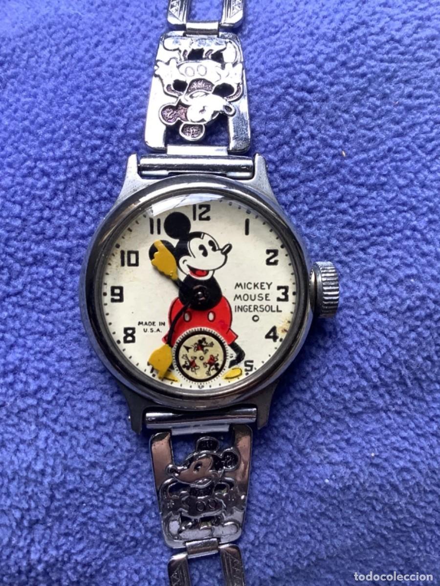Vintage: Reloj de pulsera Ingersoll de Mickey Mouse, de 91 a&ntilde;os de antig&uuml;edad y en funcionamiento. Lea todos
