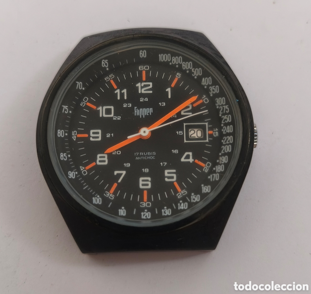 Vintage: Vintage Reloj de cuerda Flipper para reparar