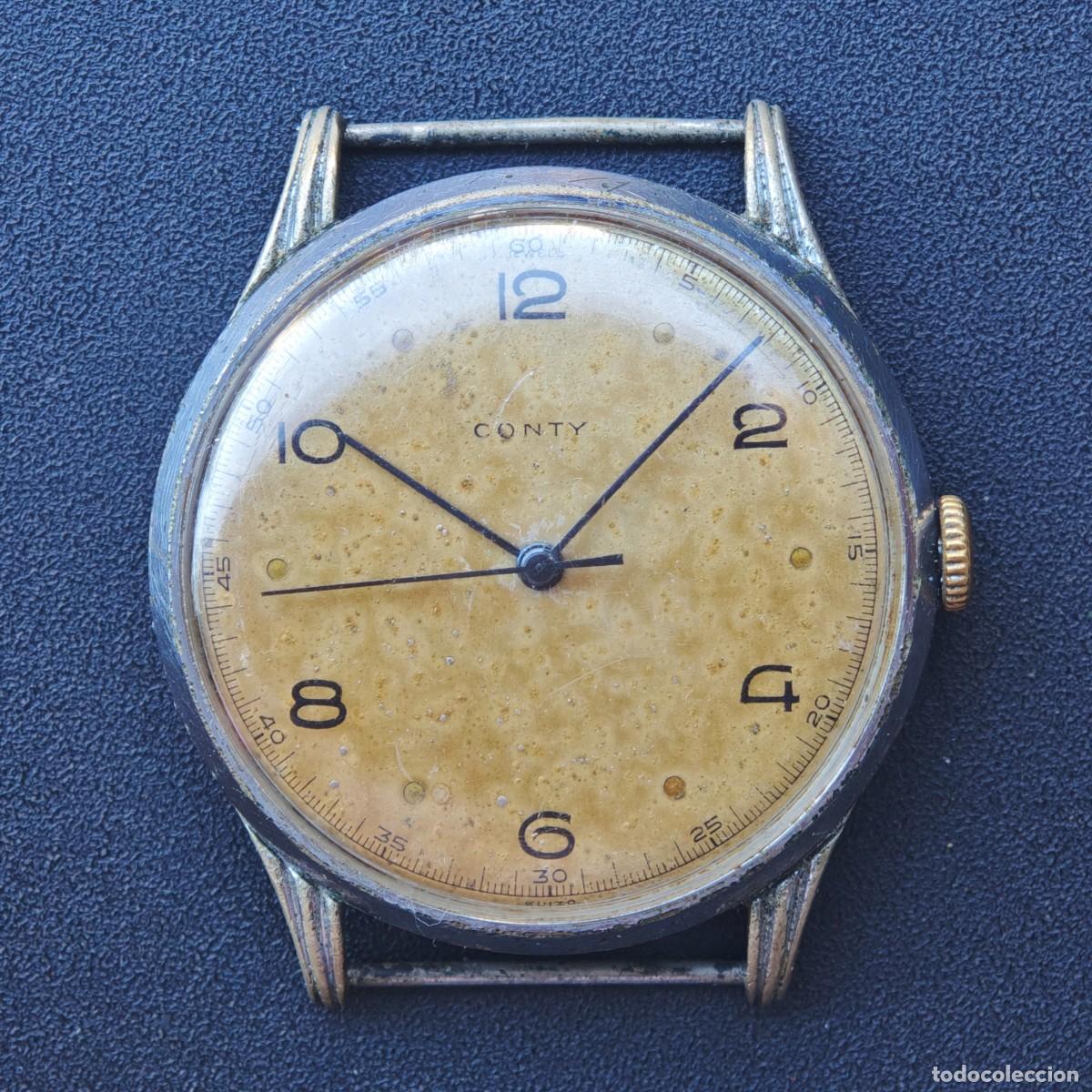 Vintage: CONTY 38mm reloj de cuerda vintage ETA 1100 montre orologio watch