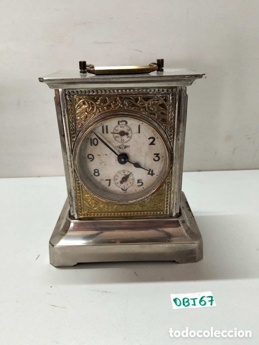 Vintage: reloj de carruaje antiguo con despertador musical de la marca alemana Junghans