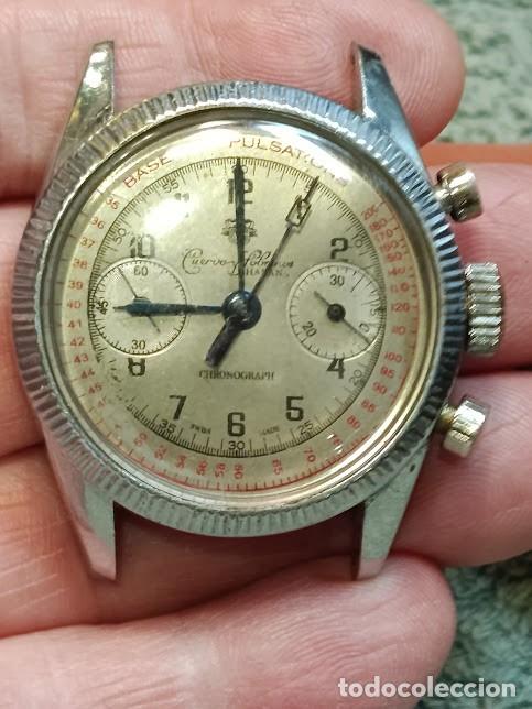 Vintage: Reloj cron&oacute;grafo vintage de cuerda manual (bicompax) de la firma Cuervo y Sobrinos REF-466/1