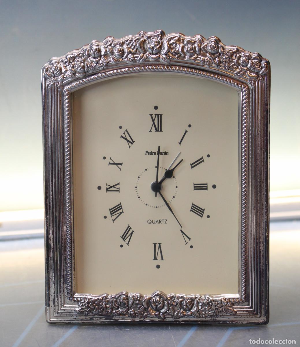 Vintage: Reloj sobremesa Pedro Dur&aacute;n, plata 925.