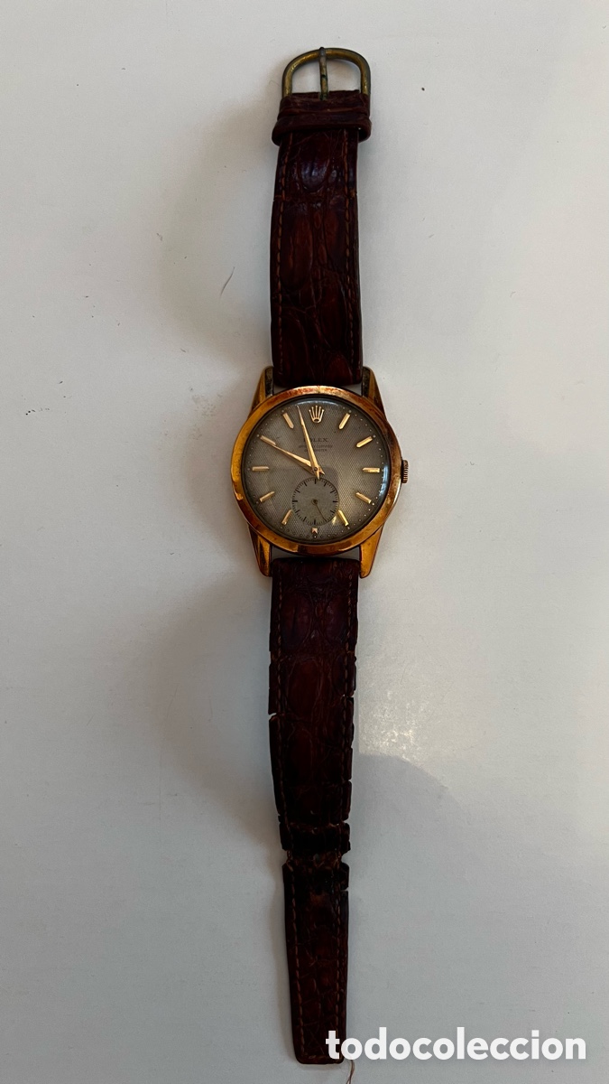 Vintage: Rolex Vintage 18k Oro Macizo &ndash; Esfera Honeycomb Cron&oacute;metro Certificado (A&ntilde;os 50)