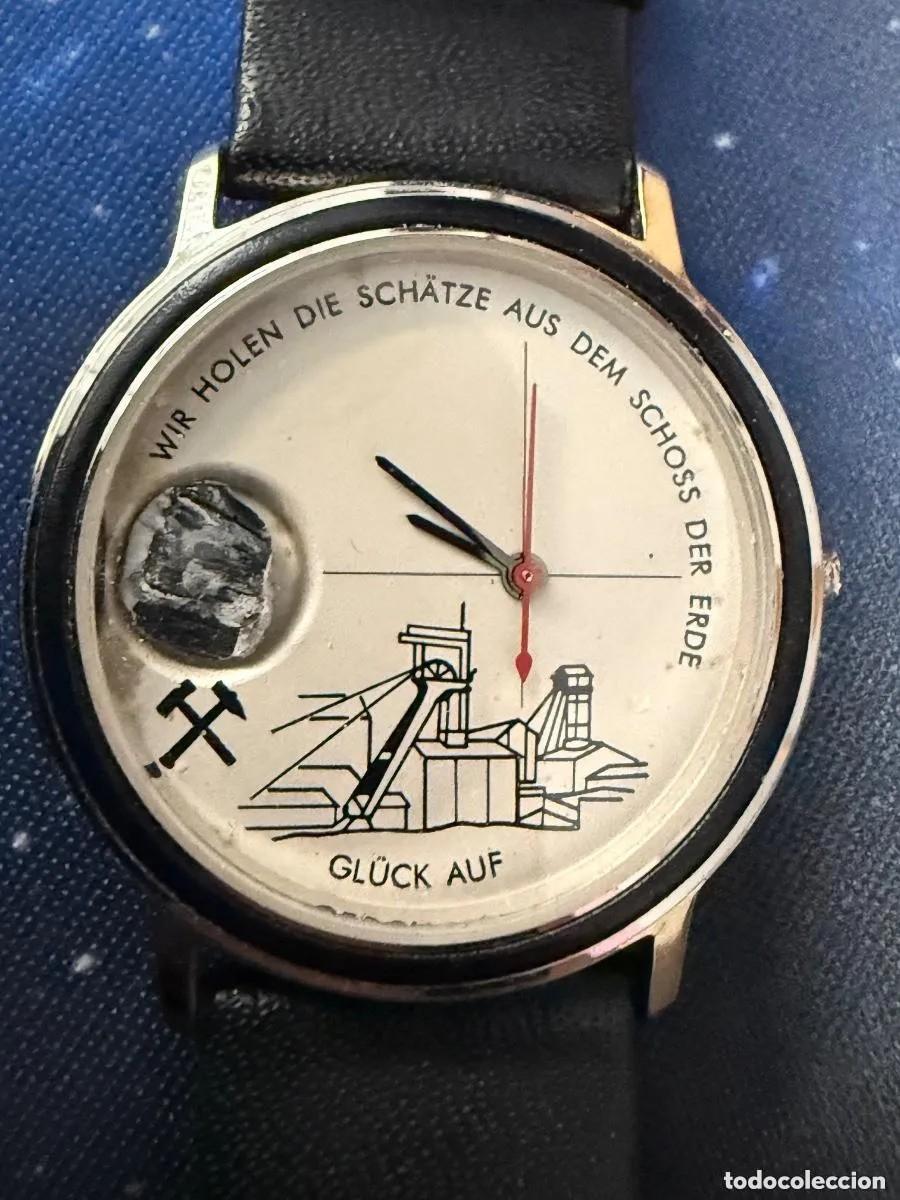 Vintage: RELOJ MINERO ALEM&Aacute;N &ldquo;GL&Uuml;CK AUF&rdquo; &ndash; PIEZA DE CARB&Oacute;N REAL