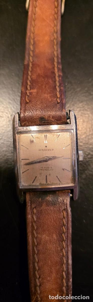 Vintage: Reloj vintage RADIANT rectangular mec&aacute;nico 17 rub&iacute;es Incabloc ref. 5110 &ndash; caja 2,8 cm