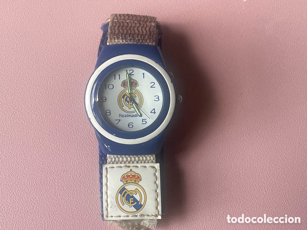 Vintage: Reloj Real Madrid infantil, correa velcro, sin probar (a pila)