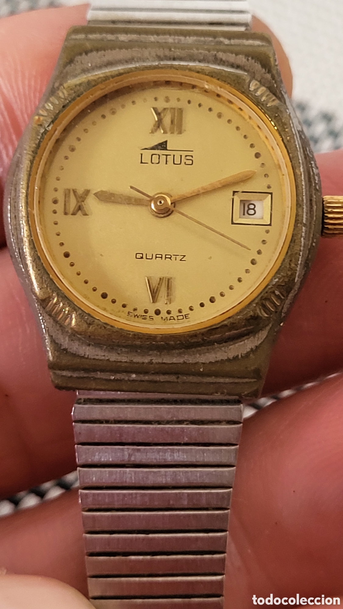 Vintage: Reloj pulsera quartz Se&ntilde;ora Lotus
