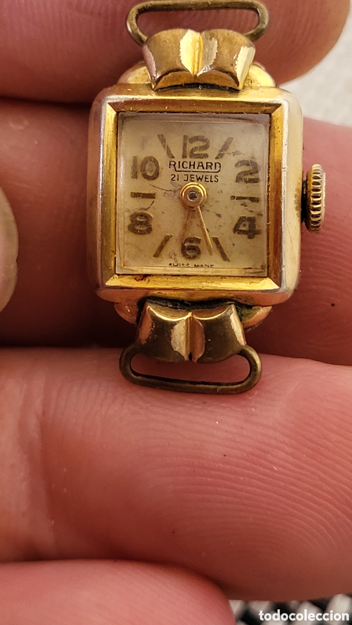 Vintage: Reloj pulsera carga manual Se&ntilde;ora Richard ba&ntilde;o oro 20 micron