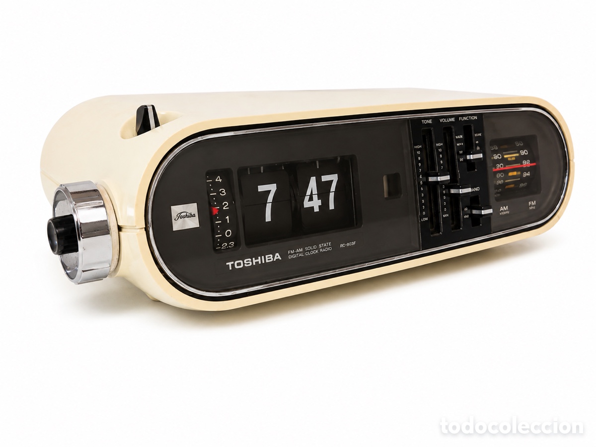 Vintage: Reloj despertador radio Vintage Toshiba RC-803F Flip Clock Jap&oacute;n 1977