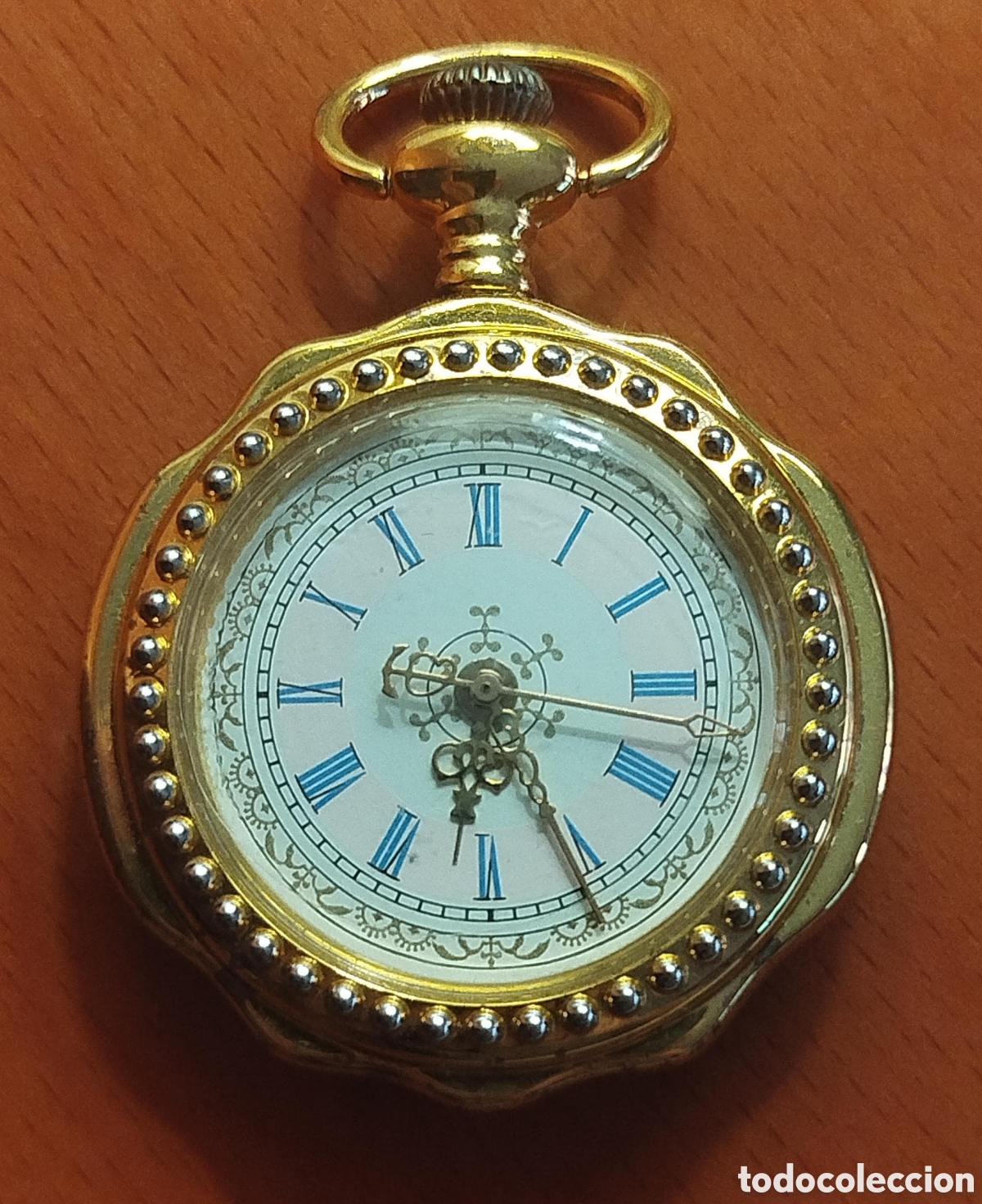 Vintage: Reloj de Bolsillo Vintage &ndash; Estilo Victoriano con Esmalte Azul Guilloch&eacute; y Acabado Dorado