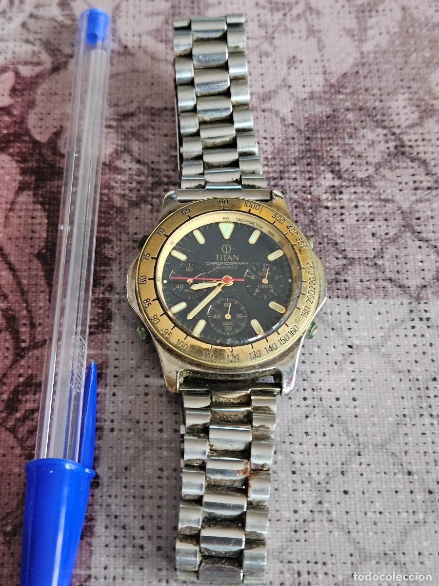 Vintage: Reloj Cron&oacute;grafo Vintage De Cuarzo De La Marca Titan Modelo Cl&aacute;sico Para Hombre, A&ntilde;os 90.