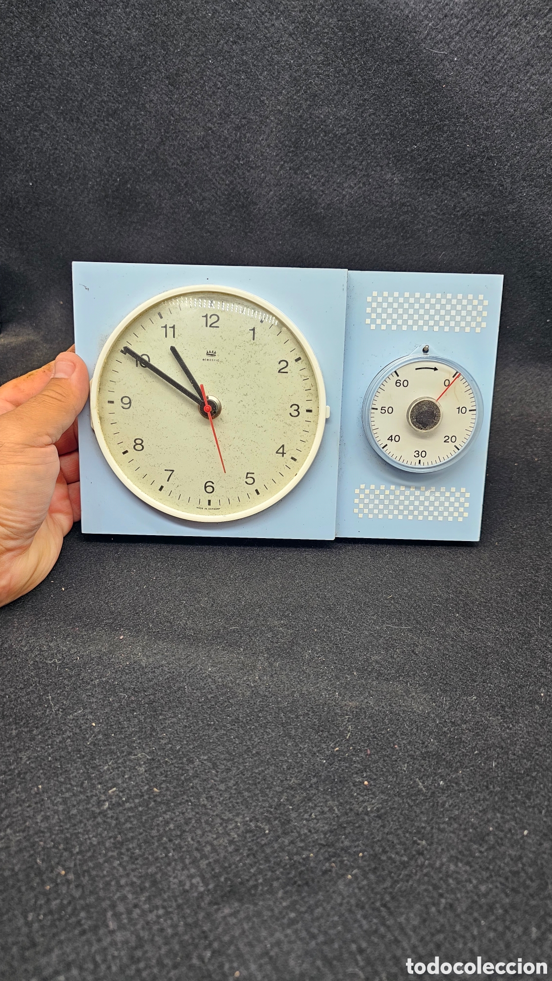 Vintage: reloj de pared vintage para cocina con temporizador mec&aacute;nico integrado