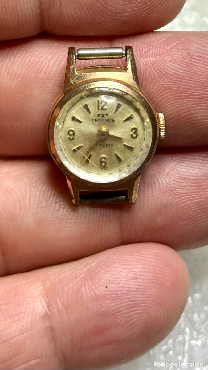Vintage Watches: 4262.Antiguo reloj mec&aacute;nico suizo de mujer marca Technos carrura ba&ntilde;o de oro de 10 m (NO FUNCIONA)