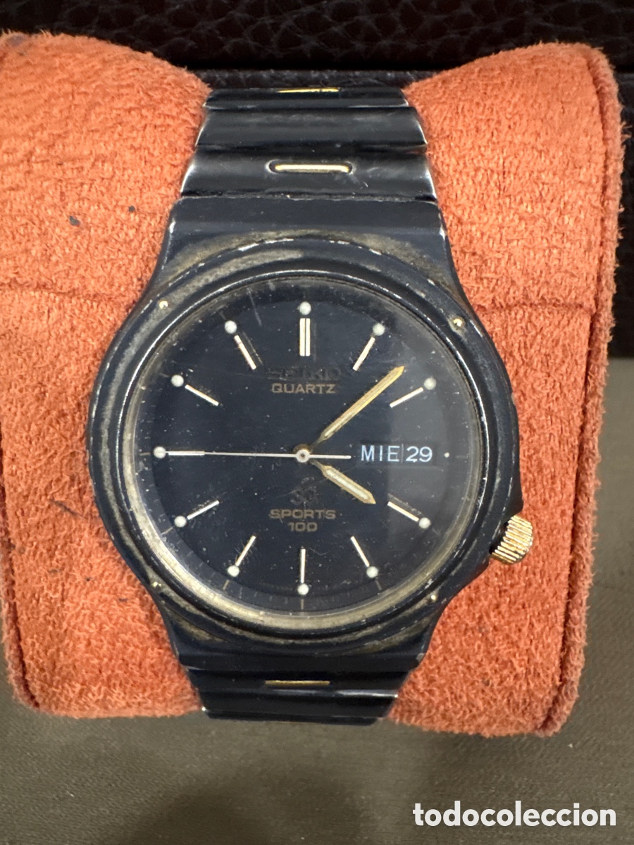 Vintage Watches: Antiguo reloj SEIKO SPORTS 100 de Quartz,36MM sin contar coronar*desconozco si funciona*