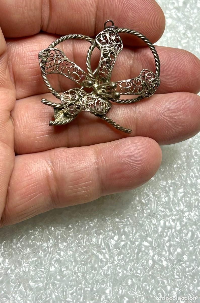 Vintage: 4265.Antiguo broche vintage de orqu&iacute;dea fabricado en filigrana