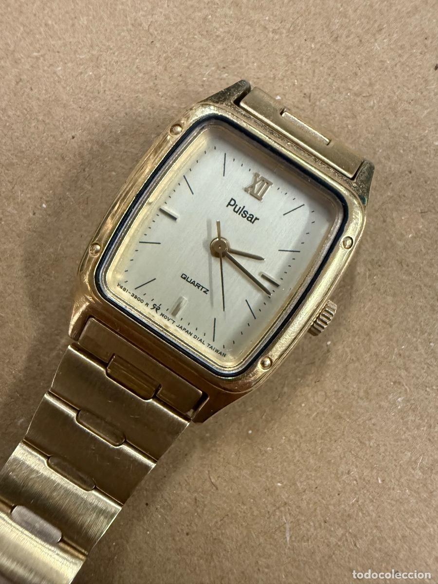 Vintage: PULSAR Quartz, dorado, Funciona. Antiguo reloj Vintage. Leer descripcion completa.