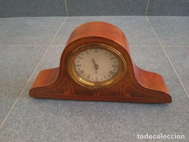 Vintage: Reloj de sobremesa antiguo madera noble