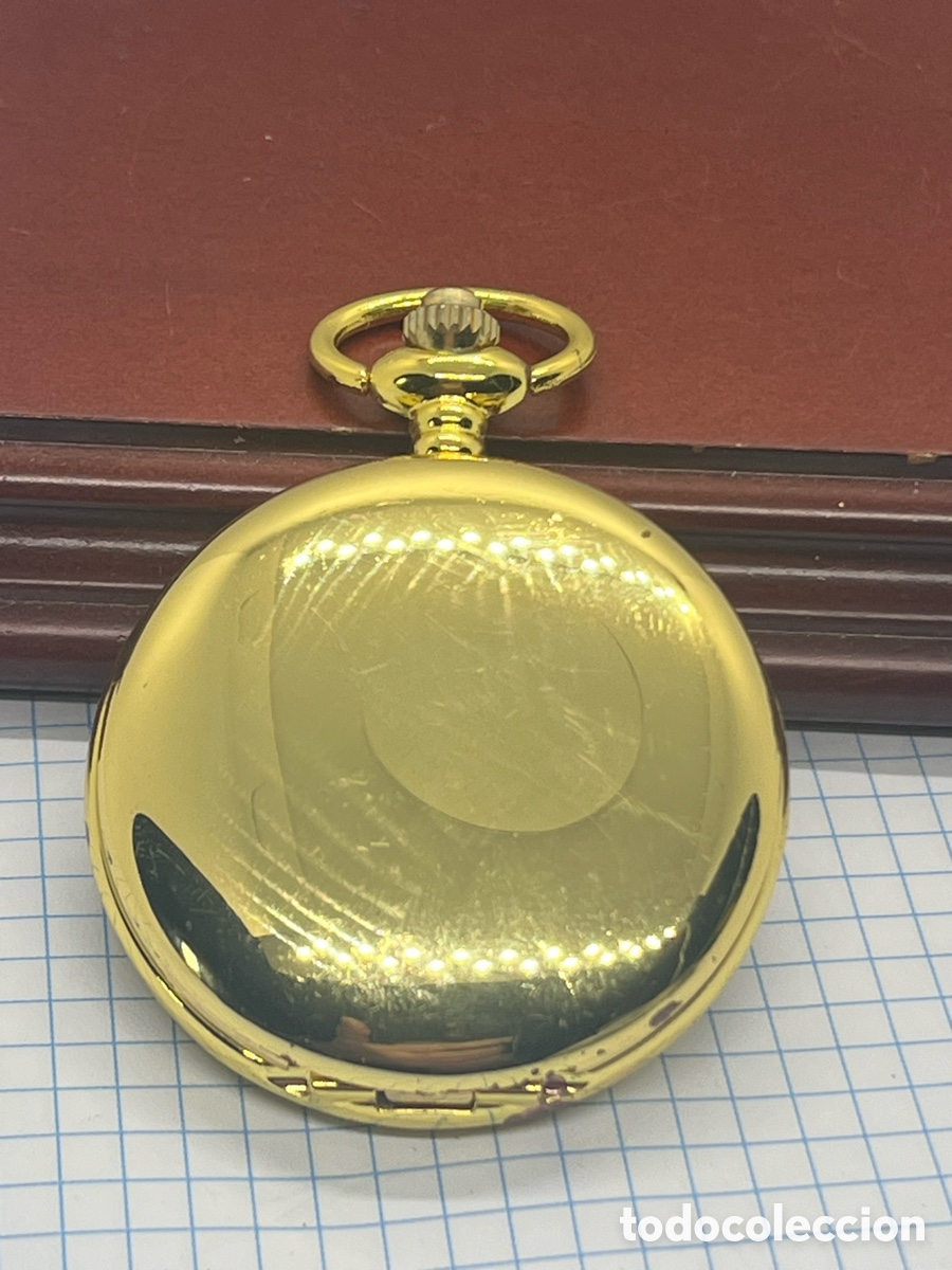 Vintage: RELOJ DE BOLSILLO ANAL&Oacute;GICO DORADO
