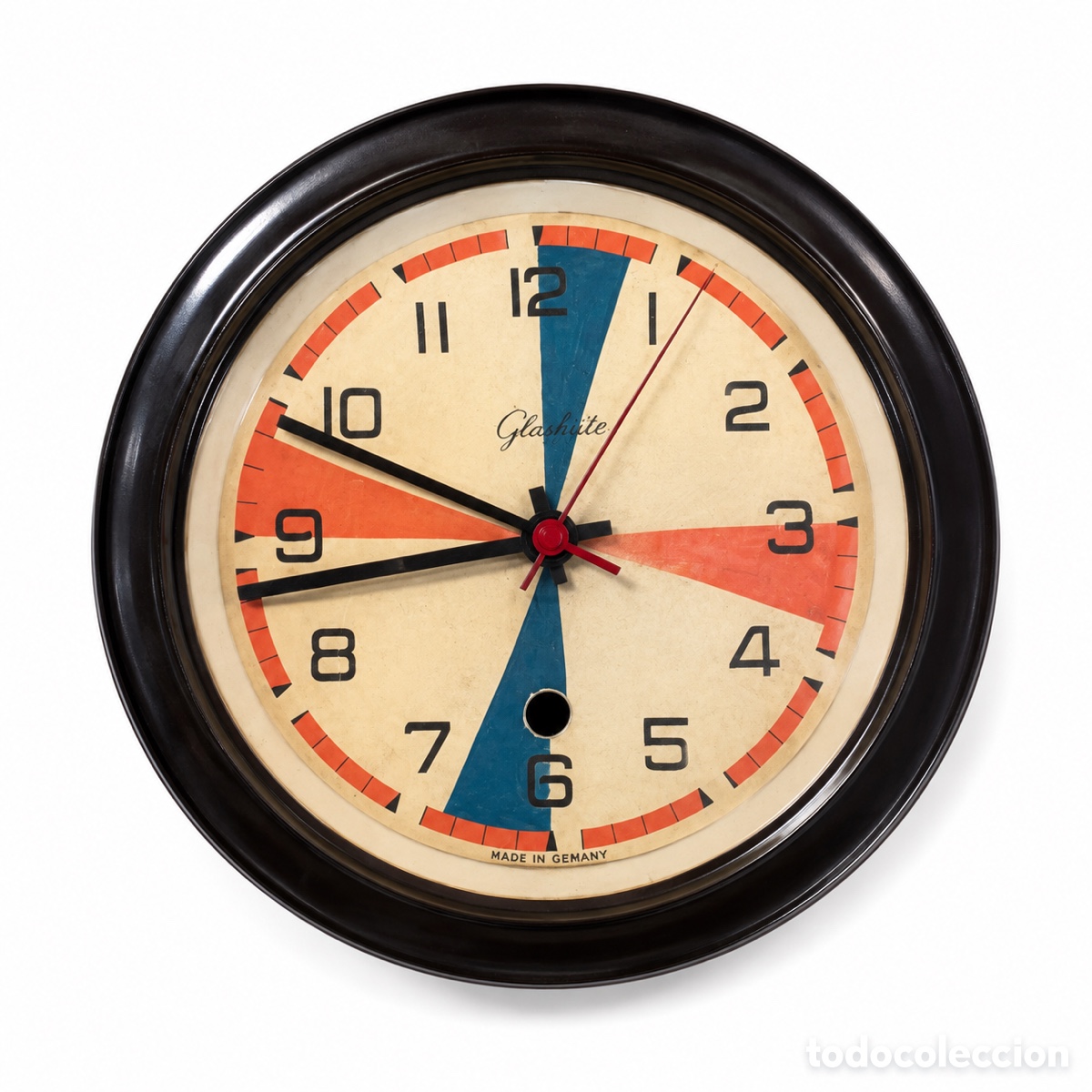 Vintage: Reloj de pared industrial Glassh&uuml;tte Alemania 1960&rsquo;s