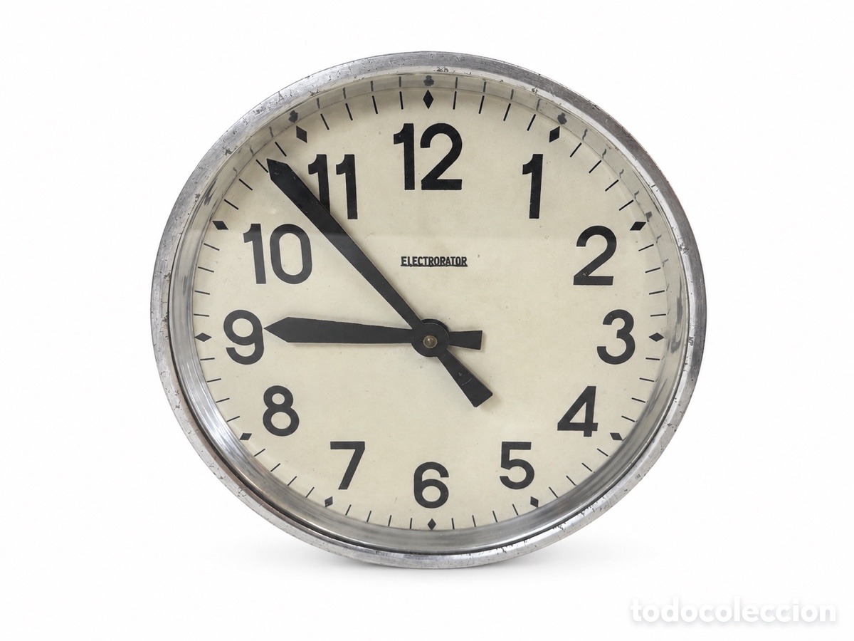 Vintage: Reloj de pared industrial Electrorator Suiza 1950&rsquo;s