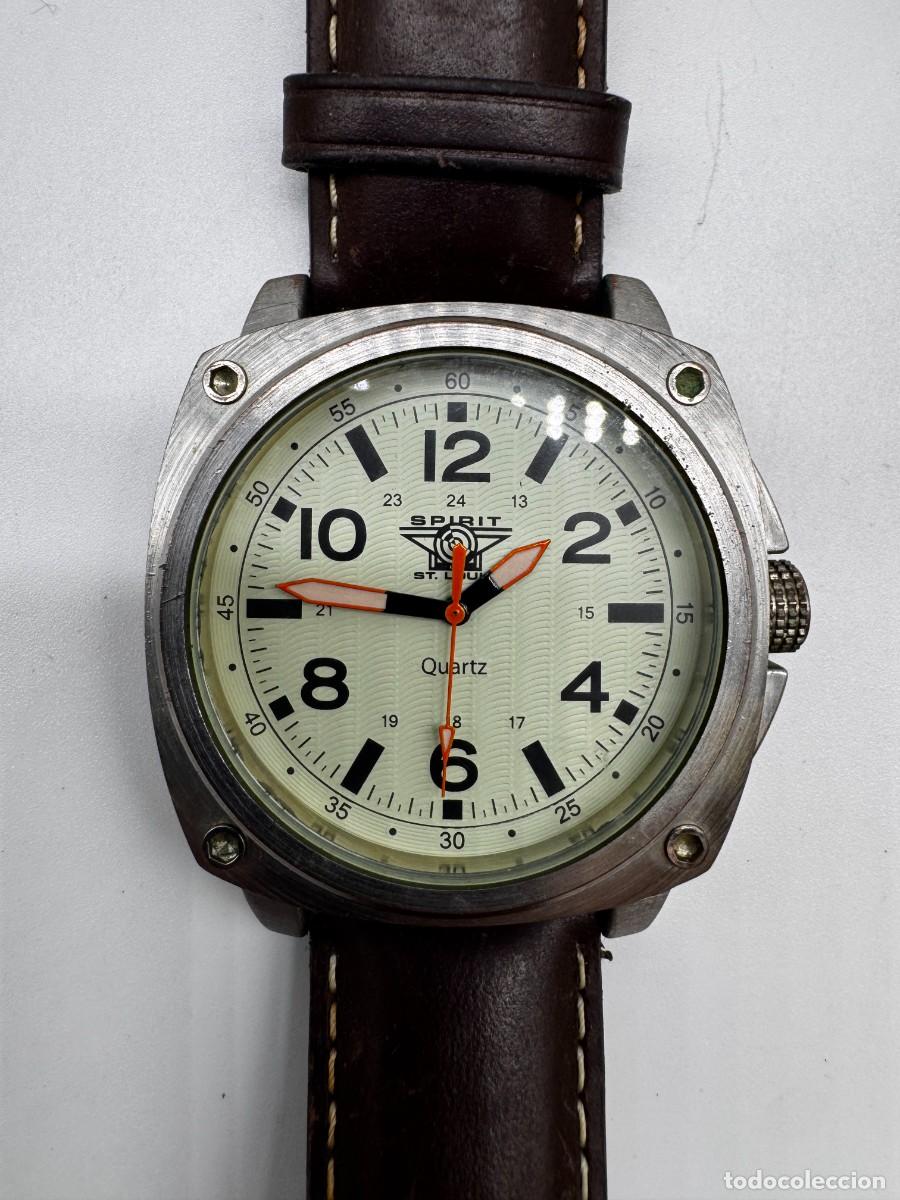 Vintage: RELOJ SPIRIT ST. LOUIS QUARTZ VINTAGE CAJA GRANDE CORREA CUERO ESTILO AVIADOR