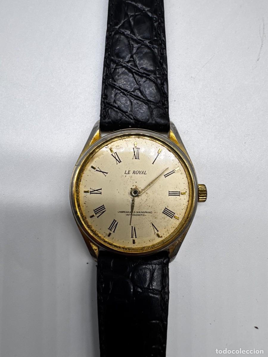 Vintage: RELOJ LE ROYAL VINTAGE MEC&Aacute;NICO UNBREAKABLE MAINSPRING ANTIMAGNETIC DORADO