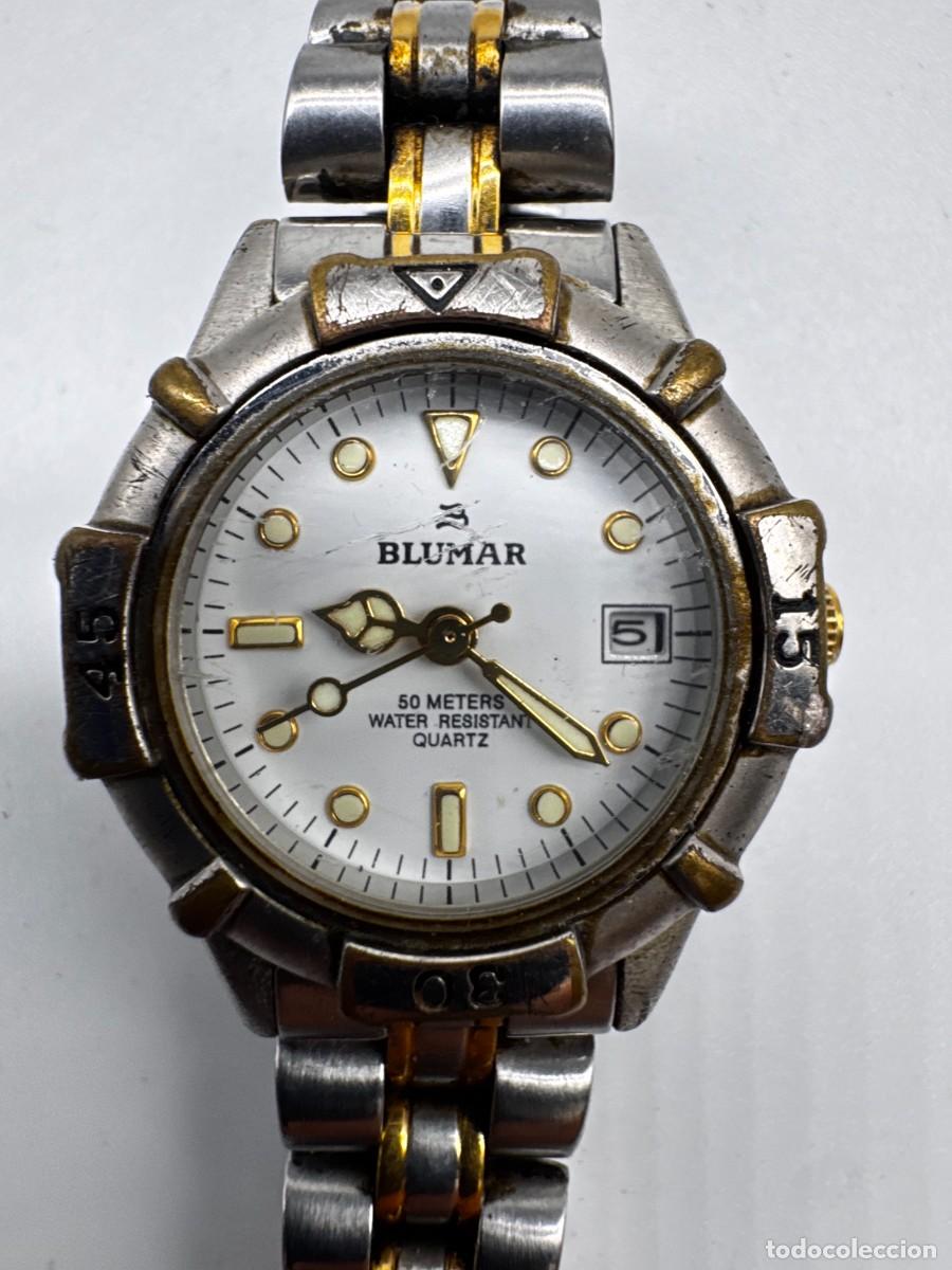 Vintage: RELOJ BLUMAR QUARTZ 50 METERS WATER RESISTANT VINTAGE BICOLOR CON FECHA