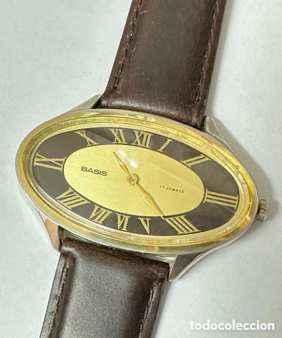 Vintage: Antiguo reloj BASIS 17JEWELS Con N&uacute;mero Romanos Swiss Vintage