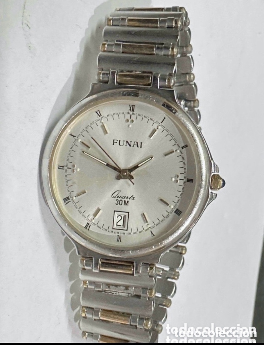 Vintage: Antiguo Reloj FUNAI Quartz Date Colecci&oacute;n Swiss Vintage