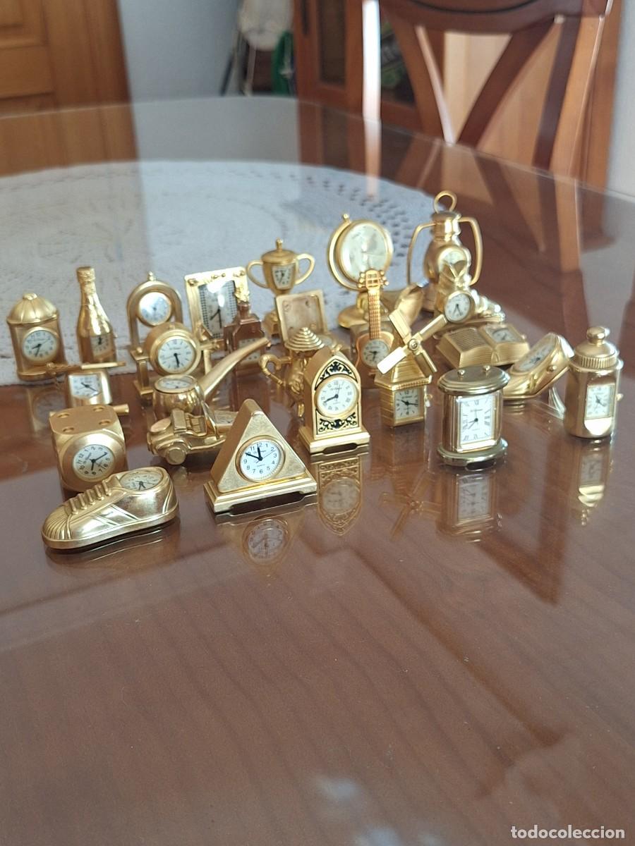 Vintage: Colleccion 26 piezas miniaturas reloj dorados