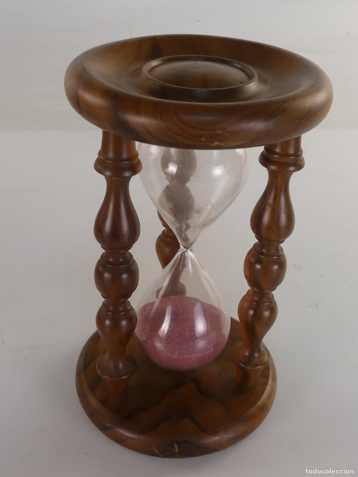 Vintage: RELOJ DE ARENA MADERA Y CRISTAL - Foto 2