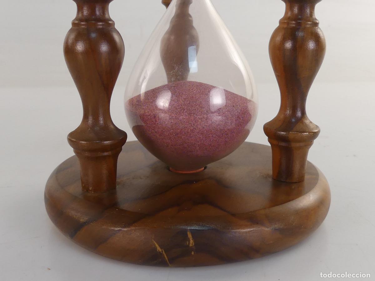 Vintage: RELOJ DE ARENA MADERA Y CRISTAL - Foto 3