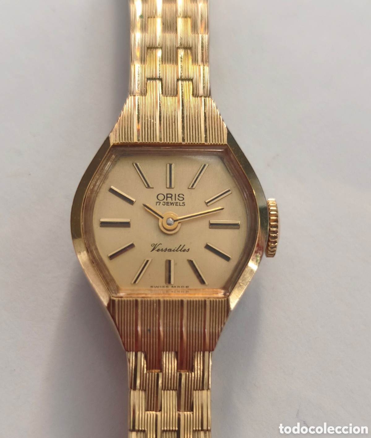 Vintage: Reloj Oris tipo joya , chapado en oro. Funcionando.